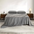 thumbnail image 5 of Z-Hom 2 Pack Queen Size Bed Sheet Set, 4 Piece Queen Sheet Set, 14" Deep Pocket Sheet & Pillowcase Sets Soft Fitted Sheet Water Washed, Dark Gray Breathable Cooling Sheets, 5 of 10