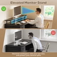 thumbnail image 5 of Amadwell 55" Gaming Computer Desk with LED Lights, Power Outlets, Home Office Writing Desk with 4 Drawers, Black, 5 of 9