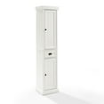 thumbnail image 2 of HomeStock Country Cottage Wood Tall Linen Home Storage Cabinet with 2 Drawer in Distressed White, 2 Adjustable and Removable Shelves, 14"D x 16"W x 72"H, 2 of 8