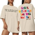 thumbnail image 4 of Shirts for Women, Oversized Shirts for Women Shirt Verse T Shirt God Is Within Her Tees Inspirational Tops Beige XL, 4 of 8