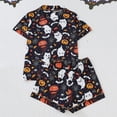 thumbnail image 3 of Censtreet Pajamas Set for Women Short Sleeve Sleepwear Halloween Button Down Pjs Soft 2 Piece Lounge Sets S-XXL, 3 of 6