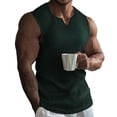 thumbnail image 2 of VtModv Men's Fashion Solid Color Striped Tight Fitting Casual Fitness V-Neck Sleeveless Show Off Muscles Everyday Top, 2 of 7