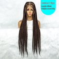thumbnail image 2 of Full Lace Cornrow Braids Synthetic Lace Front Wig 1B/30 Color Brown 36 Inches Big Square Knotless Box Braids Wig with Baby Hair Braided Wigs for Black Women, 2 of 8