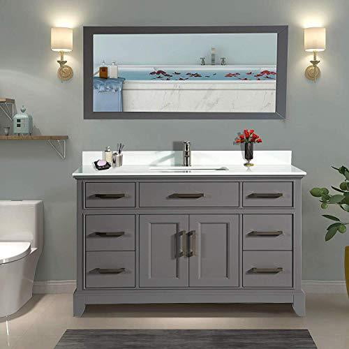 60 Inch Single Sink Bathroom Vanity Set, White Bathroom Vanity Set With Mirror