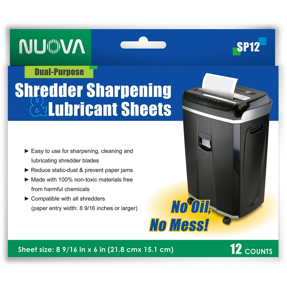Nuova SP12 Shredder Sharpening and Lubricant Sheets, 12Count Walmart