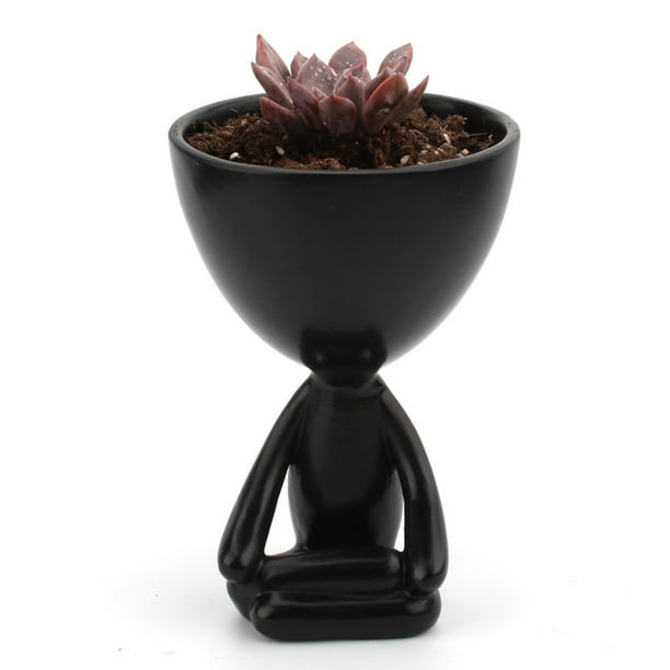 Novedad maceta decorativa de Cactus 13,5x9,5 cm maceta de Negro Cola Jardinera suculenta