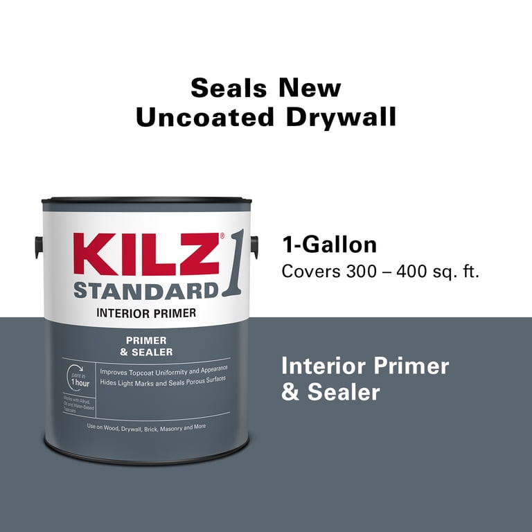 KILZ 1 Standard Interior Water-Based Wall Primer, 1 Gallon Multi-Surface photo 7