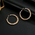 thumbnail image 6 of BNNG Rose Gold Large Cubic Zirconia Hoop Earrings Women's Earrings Fashion Earrings Stainless Steel Heart Earrings Women's Creative Earrings Heart Dangle Earrings Women's Earrings, 6 of 7