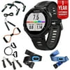 Garmin Forerunner 735XT GPS Running Watch Tri-Bundle - Black/Gray (010-01614-03) + 7-in-1 Total Resistance Fitness Kit + 1 Year Extended Warranty