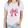thumbnail image 3 of DeHolifer Womens T-shirts Bowknot Graphic Pritned Short Sleeve Crewneck T-shirts Loose Casual Fashion Blouse Tops White XL, 3 of 3