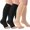 Black Black Beige, variant on 3 Pairs Open Toe Compression Socks for Women & Men Circulation 15-20 mmHg - Better Blood Flow, Swelling , Best Support for Medical, Running, Nursing