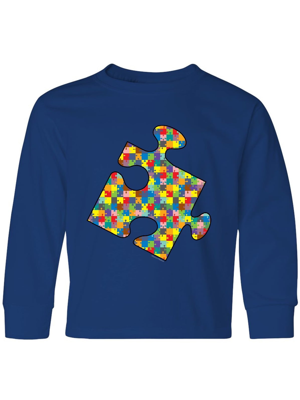 Jigsaw Patterned Jigsaw Piece Youth Long Sleeve T-Shirt - Walmart.com ...