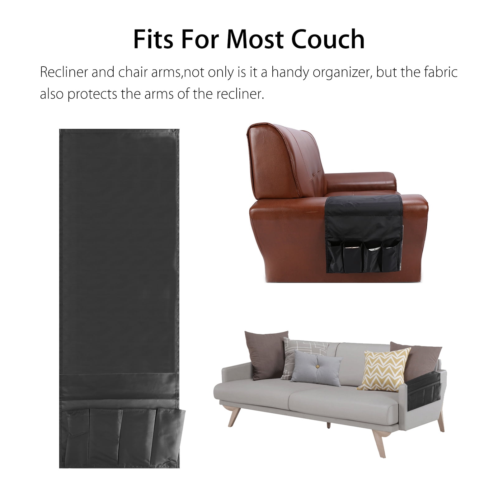 Sofa Arm Rest Tv Remote Control Organizer Holder 4 Pockets Chair