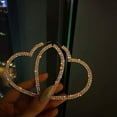 thumbnail image 2 of RSAMD Fashion Big Heart Crystal Hoop Earrings for Women Geometric Rhinestones Earr`JO-Silver, 2 of 7