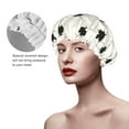 thumbnail image 2 of Kdxio Maple plaid Print Shower Cap for Women,Elastic and Reusable,Double Waterproof Layers Bathing Hat, 2 of 6