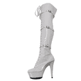 thumbnail image 2 of 6in/15CM Women's Over The Knee Thigh High Heel Boots Platform Zip Buckle Lace Up, 2 of 3