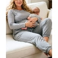 thumbnail image 4 of Women's Long Sleeve Maternity Nursing Tops Shirts Breastfeeding Clothes 3-Pack, 4 of 7