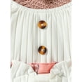 thumbnail image 4 of Infant Girl Spring A-Line Dress with Bow Headband, Long Sleeve Round Neck Plaid Print Patchwork Dress, 4 of 9