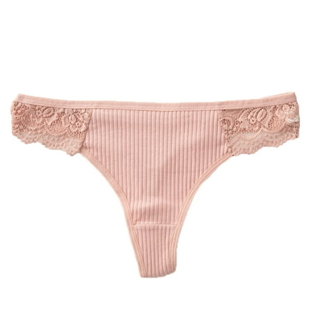 

Ausyst Panties for Women Women s Pants Solid Color Sexy Low Waist Girls Cotton Crotch Pants Lace G-string Pants T Pants Clearance