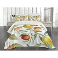 thumbnail image 3 of Ambesonne Colorful Quilted Bedspread Set 3 Pcs, Orange Clementine Tree, Queen Size, Multicolor, 3 of 5