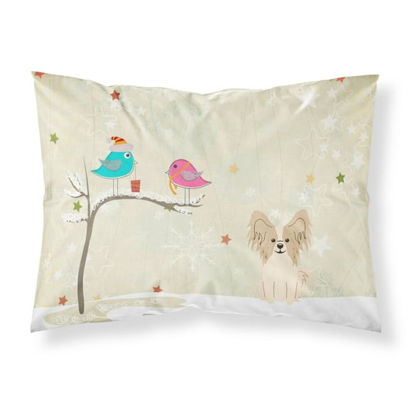 Christmas Presents between Friends Papillon - Sable and White Fabric Standard Pillowcase