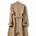 thumbnail image 2 of Women's Versatile Solid Color Notch Lapel Double Breasted Detachable Belt Trench Coat, Fall & Winter Wrap Tie Waist Outerwear Jacket, 2 of 2