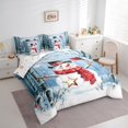 thumbnail image 3 of jejeloiu Kawaii Snowmen Bedding Comforter Set 7 Pieces,Merry Christmas Full Bedding Set,Red White Blue Fitted Sheet Flat Sheet For Childrem,Ultra Soft Home Decor Reversible, 3 of 8