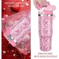 thumbnail image 3 of 30 oz Valentine Tumbler with Lid and Straw, Pink Hearts Tumbler Insulated Coffee Travel Mug Cup Water Bottle Cute Valentine''s Day Gifts for Women Girls Couples Wife Girlfriend, 3 of 7