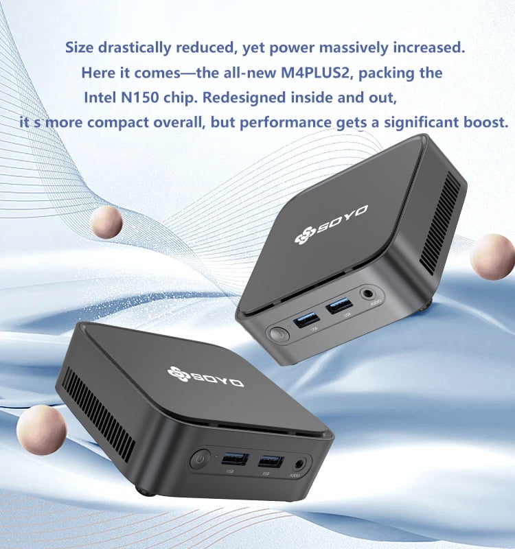 SOYO M4 PLUS2 Intel N150 Mini PC, 8GB DDR4 256GB SSD, HDMI&DP