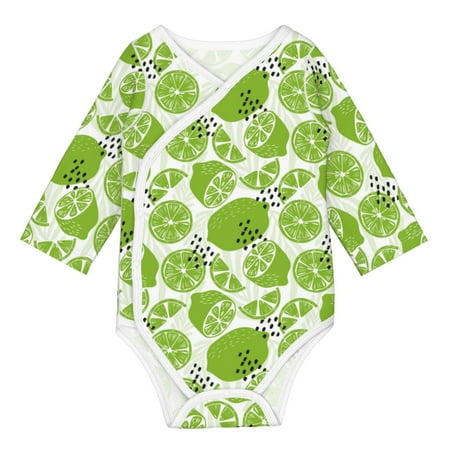 

Coaee Green Various Lemons for Soft Cotton Baby Long-Sleeve Bodysuit Girls Boys Bodysuit Romper