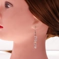 thumbnail image 2 of Pendientes colgantes de de piedras preciosas irregures de Rosado Hugo Pendientes, 2 of 7