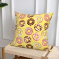 thumbnail image 6 of Throw Pillow Covers, Donut Print Yellow Soft Square Pillow Cases with Invisible Zipper for Couch Bed Sofa, Farmhouse Fall Home Decor 16"x16", 6 of 7