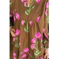 thumbnail image 6 of Women's Brown Floral Babydoll Tunic Dress – Casual Daily Wear with Ruffled Hem | S, 6 of 7