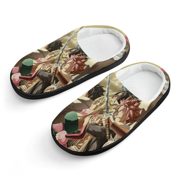 Fairy Tail Slippers for Kids, Cute Soft Plush Anti-slip Fluffy Fuzzy House Slippers Warm Soft Plush Non-Slip Indoor Outdoor Slip-on Shoes for Boys Girls