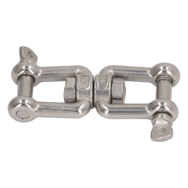 Double Jaw Shackle 304 Stainless Steel Rustproof Universal Jaw Anchor Connector 360 Degree Rotation for Hammock Chair Swing Punching Bag Climbing Rope