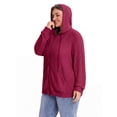 thumbnail image 6 of Cueply Plus Size Zip Up Hoodie for Women Lightweight Ribbed Knit Jacket Long Sleeve Sweatshirt with Pockets Casual Fall Winter Outerwear, 6 of 8