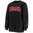 thumbnail image 2 of Women's Pressbox Black Nebraska Huskers Comfy Cord Vintage Wash Basic Arch Pullover Sweatshirt, 2 of 3