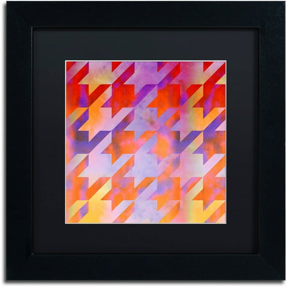 Trademark Fine Art "Houndstooth VIII" Canvas Art by Color Bakery Black Matte, Black Frame