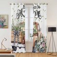 thumbnail image 2 of Kitchen Curtains 84 Inch Length 2 Panels, Truck Spring Floral Grommets Window Treatment Curtain, Pink Green Flowers Watercolor Thermal Curtains Drapes for Living Room/Bathroom, 2 of 9