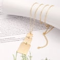 thumbnail image 3 of Aobei Pearl Long Rectangle Pendant Necklace Dainty 18K Gold Plated Chain Necklace Statement Handmade Multi-Layer Brushed Pendant Y Necklaces for Women, 3 of 5