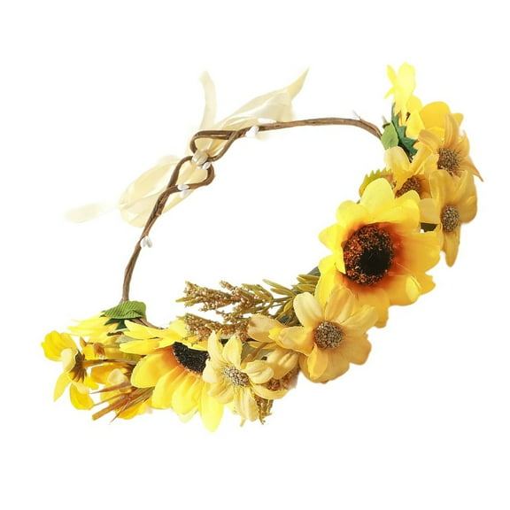 Model Show Headband with Realistic Flower Ethnic Headband for Girls Spring Traveling Headband for Bride Wedding Party