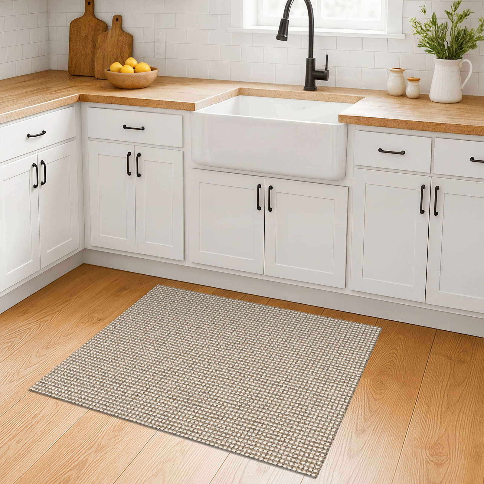 iOhouze Boho Entryway Rugs 2x3 ft Small Area Rugs Washable Rugs Rubber Backed Front Door Rug Cotton Entrance Rugs for Front Porch Bathroom Kitchen Bedroom, Ivory/Khaki