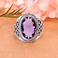 thumbnail image 3 of Purple Amethyst 925 Sterling Silver Ring, Adjustable Ring, Silver Jewelry Ring, Purple Ring, Oval Ring, Dainty Ring, Handmade Ring, Gemstone Ring, Gif, 3 of 4