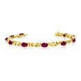 thumbnail image 1 of 14K Yellow Gold Oval Ruby Reef Knot Bracelet, 1 of 3