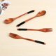 thumbnail image 4 of Juego de cucharas y tenedores de madera de estilo japonés, cubiertos reutilizables (cordones negros, 10 piezas), 4 of 5