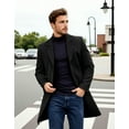 thumbnail image 5 of COOFANDY Men's Wool Blend Peacoat - Winter Trench Style, Notched Lapel & Single Breasted, with Pockets, 5 of 7