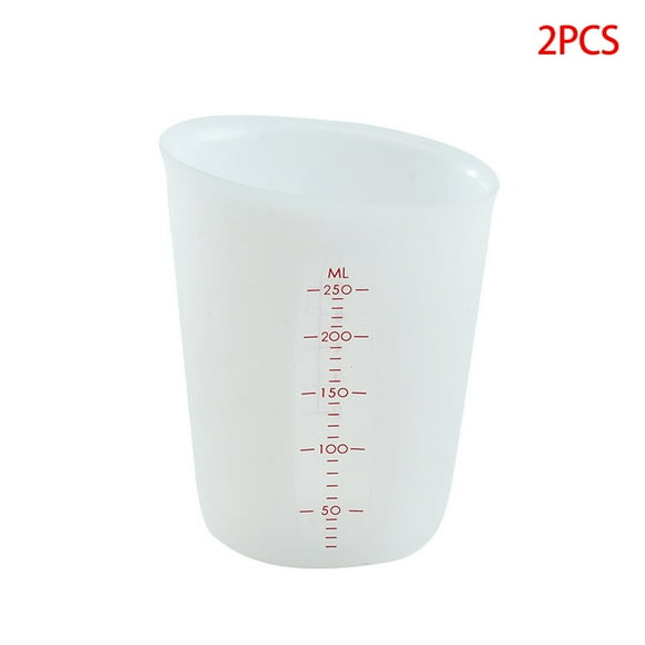Ruiboury 2 Pieces Measuring Cup Milk Coffee Graduated Beaker Lab graduated beaker Kitchen Silicone Measuring Container, 250ml
