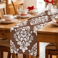 thumbnail image 5 of Brown Boho Table Runner 90 Inches, Vintage Classic Bohemia Flower Textured Bed Runner Dresser Scarves Tabletop for Indoor Outdoor Parties/Ceremony/Banquet, 13" x 90", 5 of 9