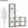 thumbnail image 2 of 5-Tier L-Shaped Ladder Bookshelf, Metal Frame & Particle Board, Space-Saving for Living Room/Bedroom/Kitchen, 2 of 6