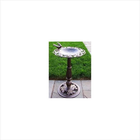 Rose Bird Bath - Antique Bronze
